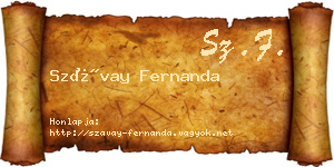 Szávay Fernanda névjegykártya
